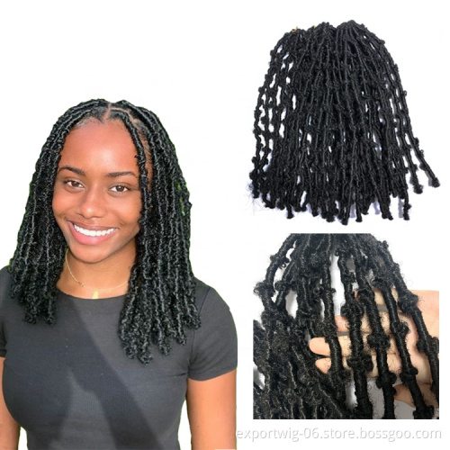 14 inch 24 inch Distressed New Butterfly Locs Crochet Hair Bob Faux Locs Synthetic Crochet Braids Hair Black  Soft Gypsy Locs
